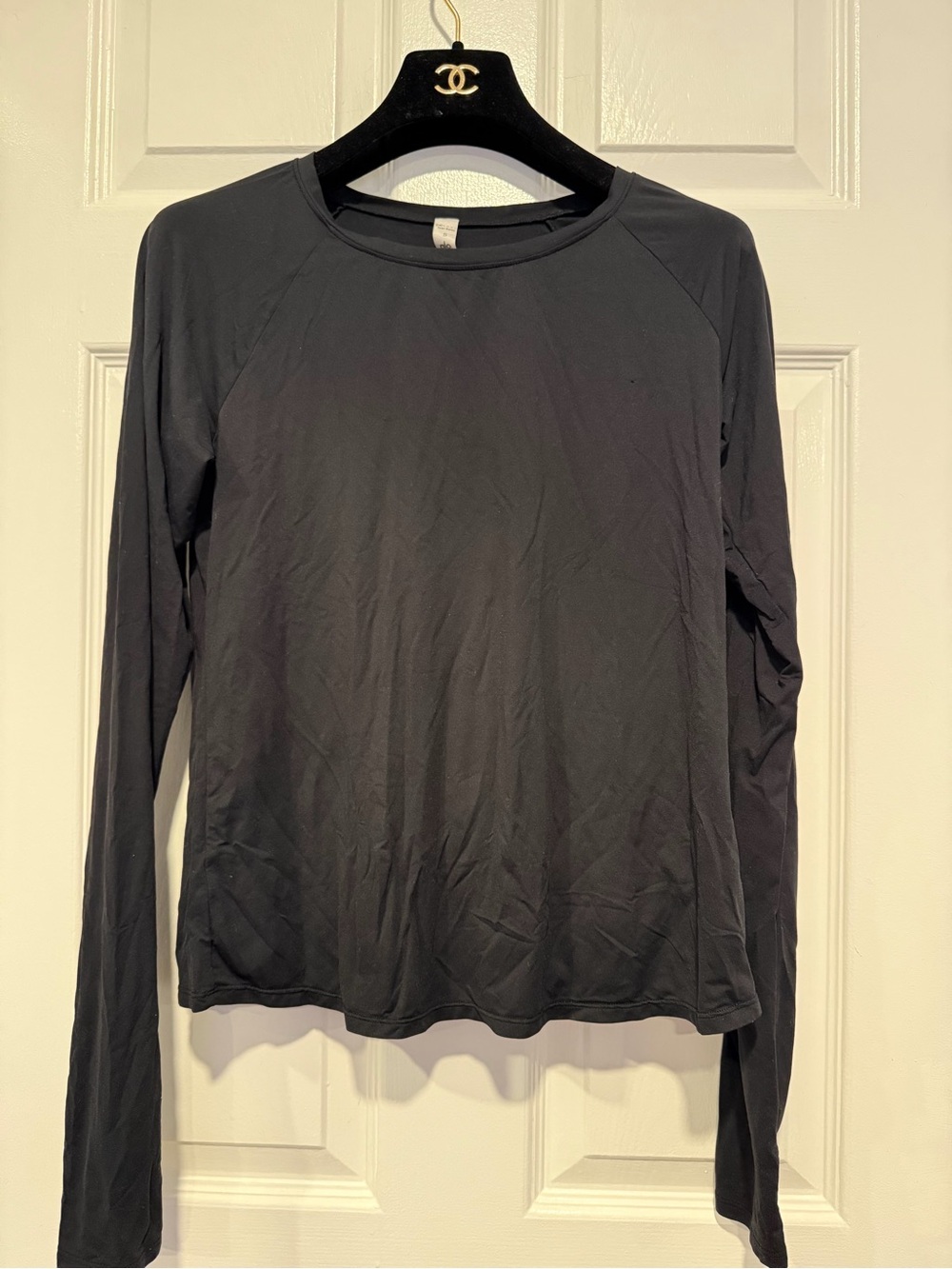 ALO Yoga Women’s Long Sleeve Crewneck Top Black Size S
